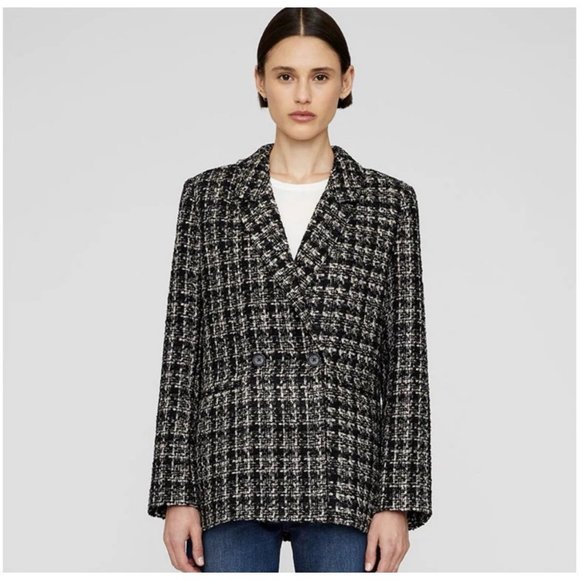 Anine Bing Jackets & Blazers - Anine Bing Madeleine Double Breasted Tweed Blazer